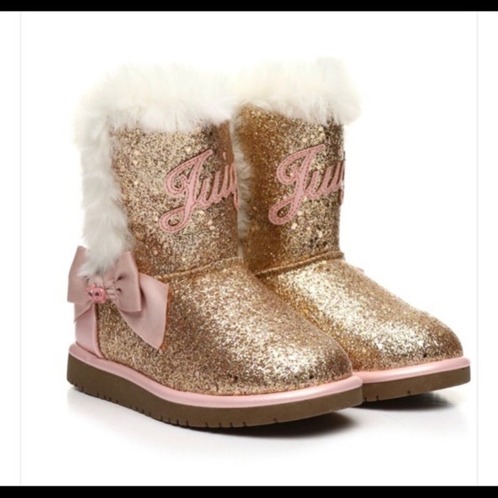 Pre- Owned Girl’s Juicy Couture Gold Glitter Boots Size 10M